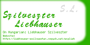 szilveszter liebhauser business card